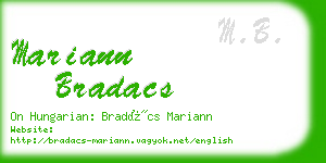 mariann bradacs business card